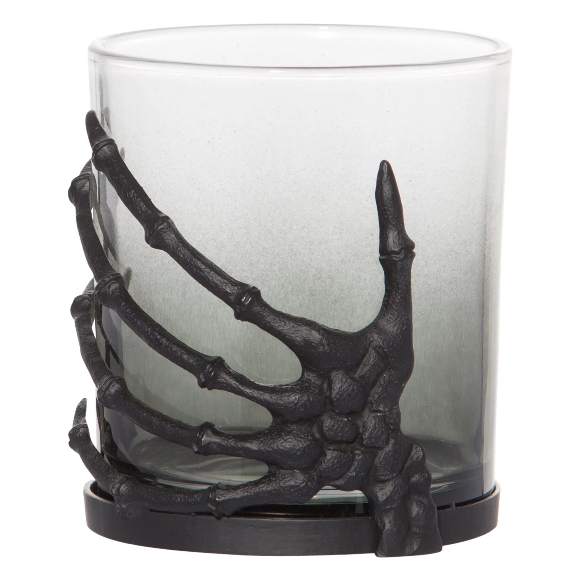 Way to Celebrate Skeleton Whiskey Glass, 10 fl oz. Smoked Ombre Glass Black Hand | Walmart (US)