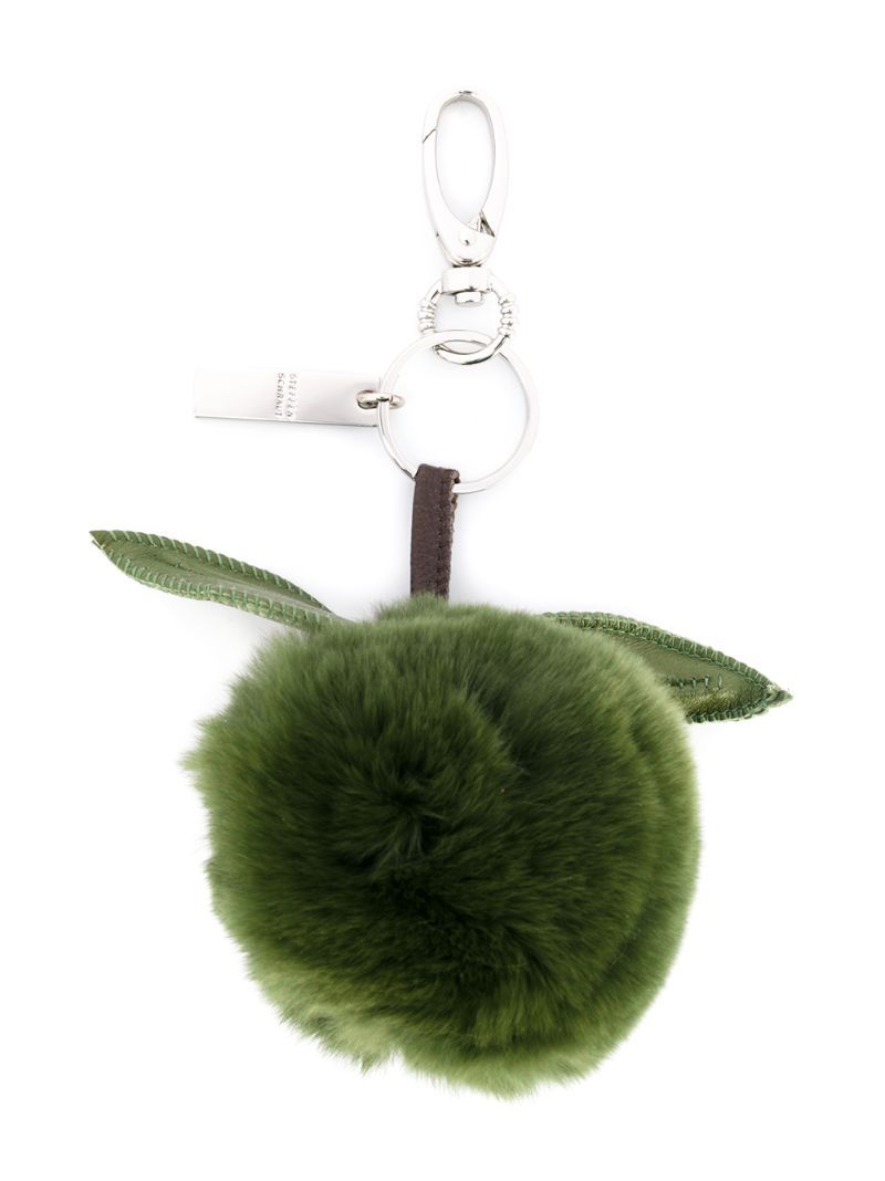 Steffen Schraut - apple keyring - unisex - Leather/Rabbit Fur - One Size, Green, Leather/Rabbit Fur | FarFetch US