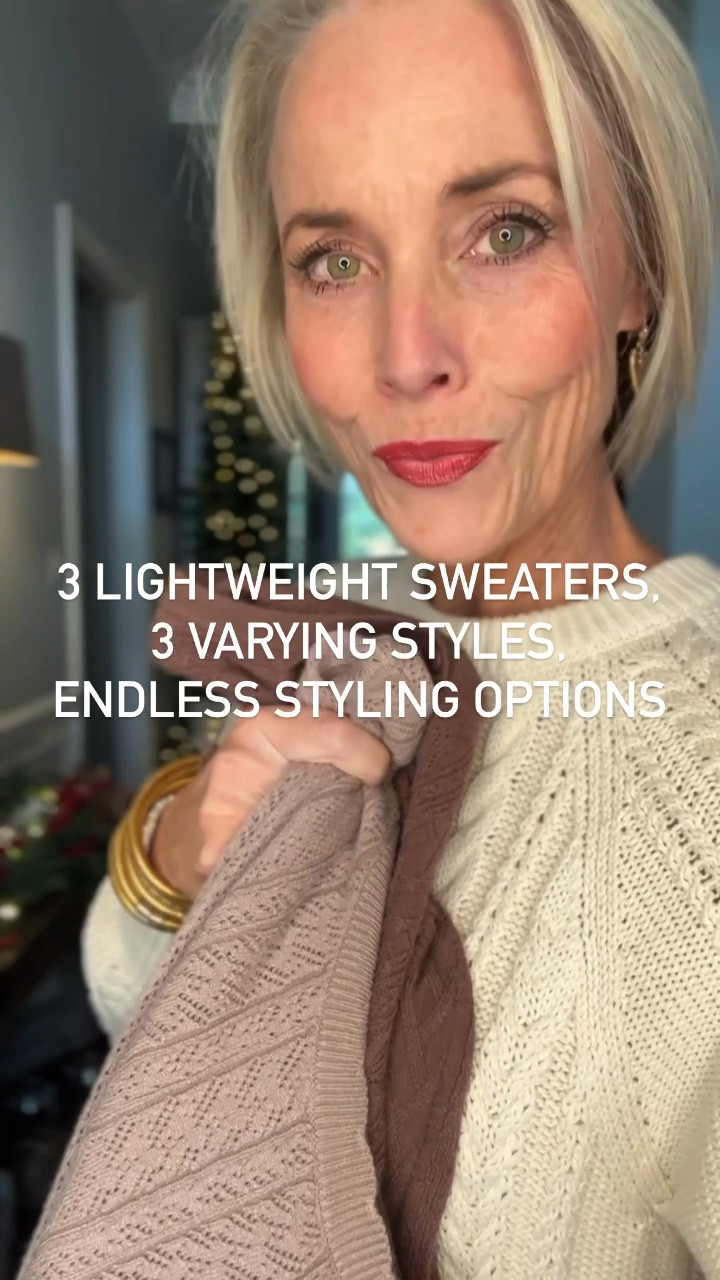 Cozy, chic, and oh-so-soft! I’m back with 3 lightweight sweaters from @arach&cloz that are perfect for creating endless stylish looks. 

These sweaters feel just like cashmere (but without the hefty price tag!), making them a dream for any wardrobe. Whether you’re dressing them up for a festive gathering or keeping it casual for errands, the versatility is unmatched. I’m wearing a small in each  

Plus, they make the perfect gifts for anyone on your list who loves affordable luxury. Treat yourself or someone special this season—you’ll thank me later! 



#LTKGiftGuide #LTKOver40