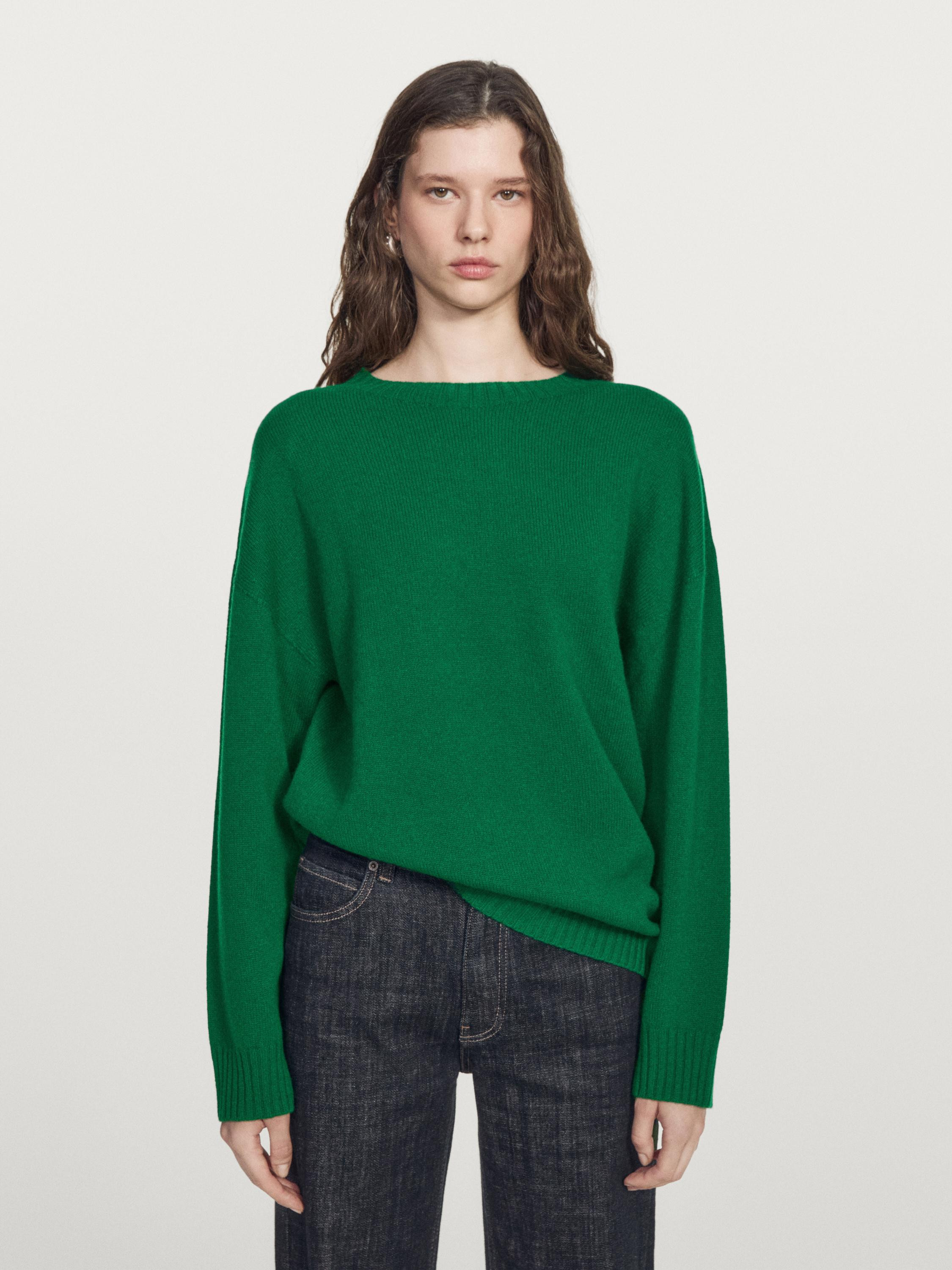 Wool blend crew neck sweater | Massimo Dutti UK