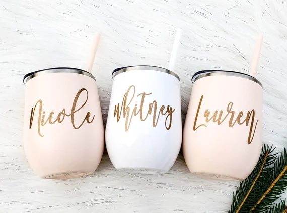 Personalized Wine Tumbler, Bachelorette Party Favor, Bridesmaid Gift, Girls Weekend Gift, Wedding... | Etsy (US)