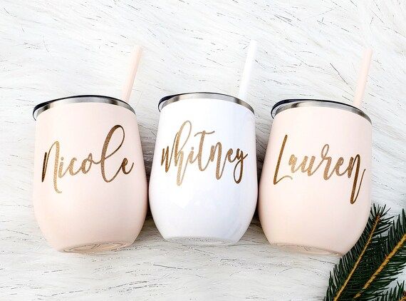 Personalized Wine Tumbler, Bachelorette Party Favor, Bridesmaid Gift, Girls Weekend Gift, Wedding... | Etsy (US)