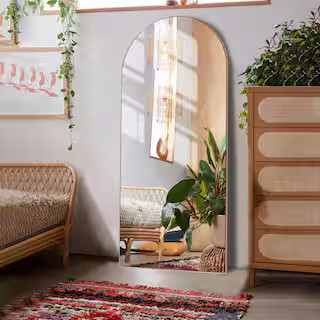 24 in. W x 71 in. H Oversized Modern Arch Full Length Gold Wall Mounted/Standing Mirror Floor Mir... | The Home Depot