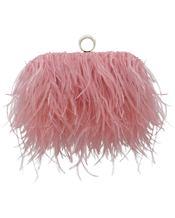 Miuco Women Feather Clutch Purse Shoulder Crossbody Bag Evening Handbags | Amazon (US)