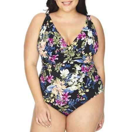 Women's Plus Size Wonderland Floral One Piece Swimsuit | Walmart (US)