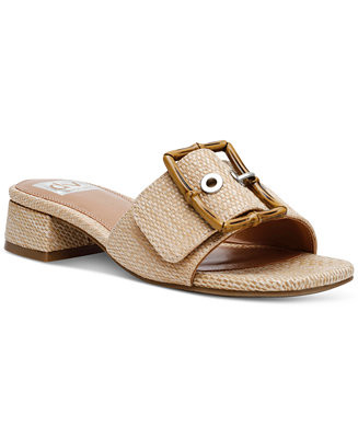 Women's Niece Raffia Block-Heel Buckle Slide Sandals | Macy's