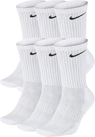 Nike Men's Dri-Fit Everyday Cushioned Crew Socks | Cotton (Everyday, White, Medium, 6 Pairs) | Amazon (US)