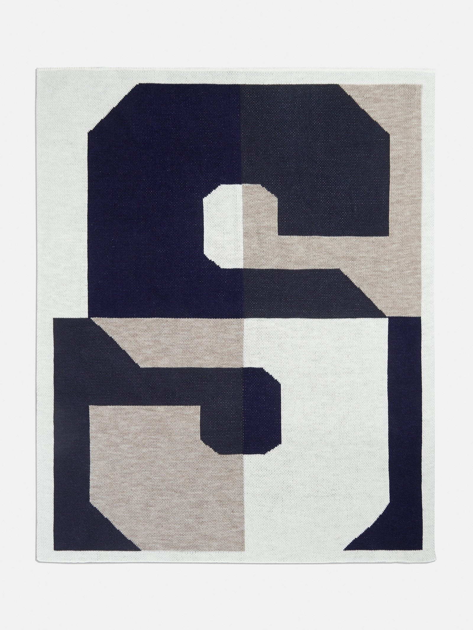 Initial Here Blanket - Navy/Gray | BaubleBar (US)