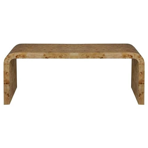 Worlds Away Newbury Modern Classic Light Brown Burl Rectangular Coffee Table | Kathy Kuo Home