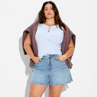 Women's Mid-Rise Midi Denim Shorts - Wild Fable™ | Target