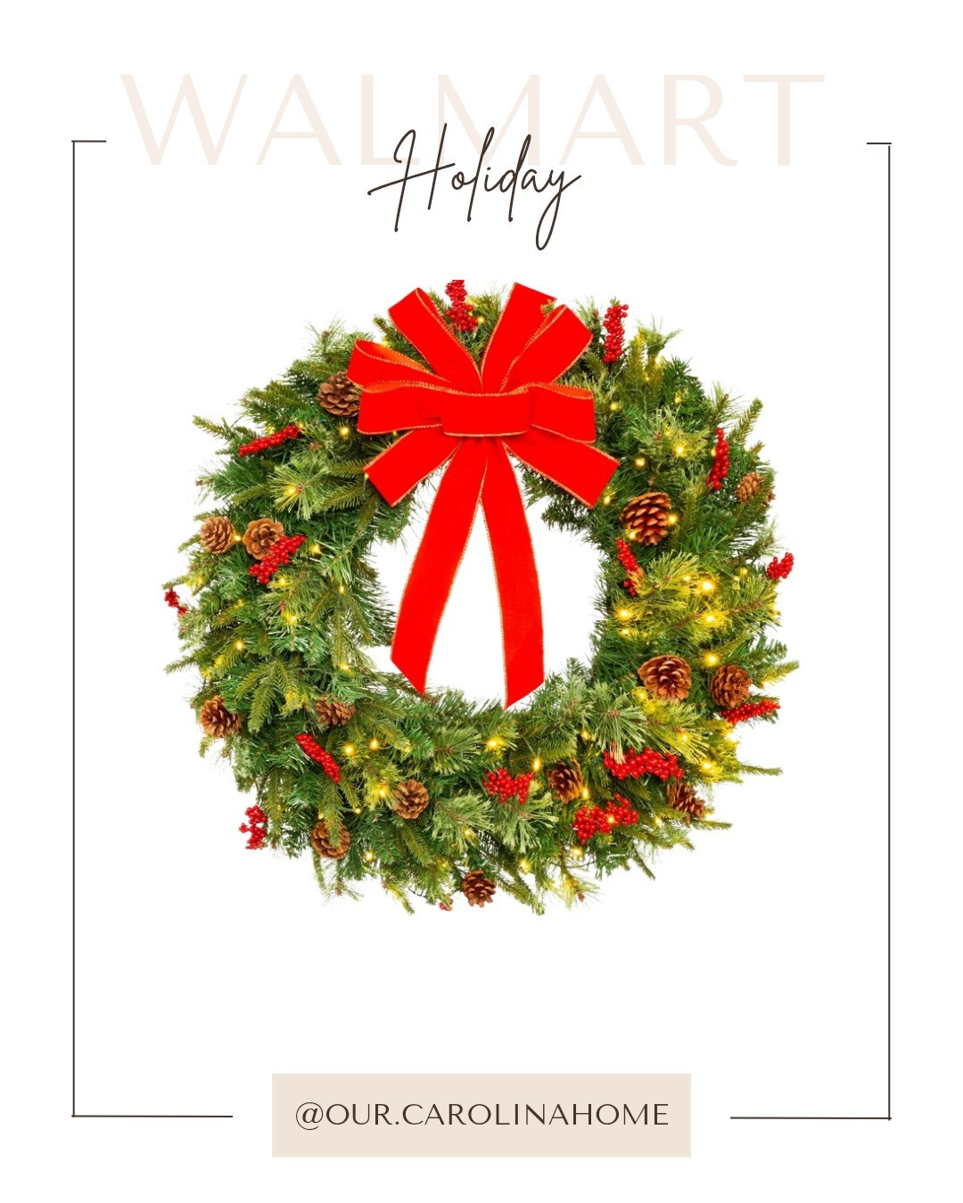 Walmart pre-lit Christmas wreath with berries and bow,  holiday decor, classic Chritmas. porch decor, holiday decor

#LTKHoliday #LTKHome #LTKSaleAlert