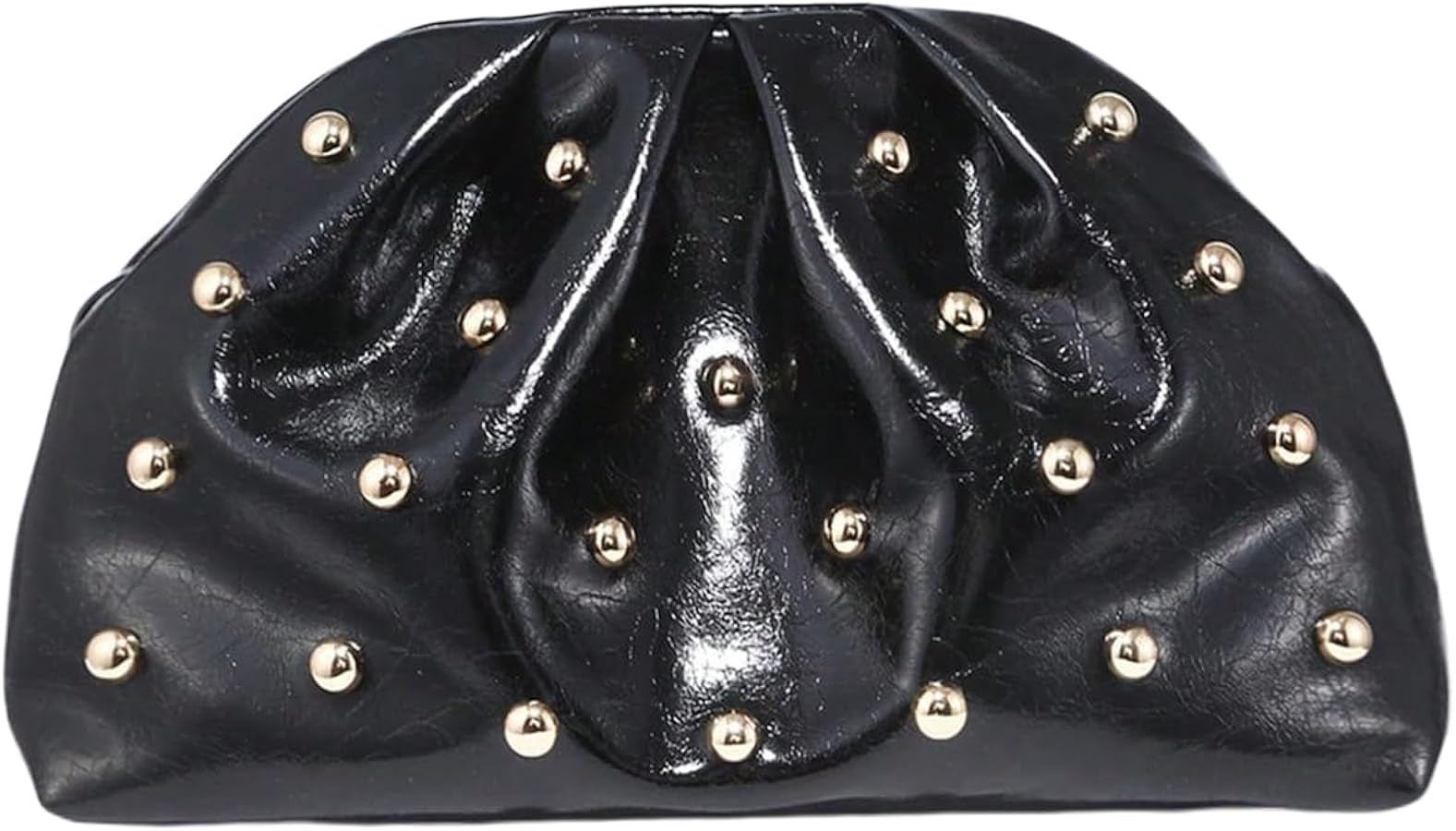 QWINEE Women's Elegant Studded Clutch Bag Magnet Ruched Bags Retro Vintage Evening Handbag | Amazon (US)