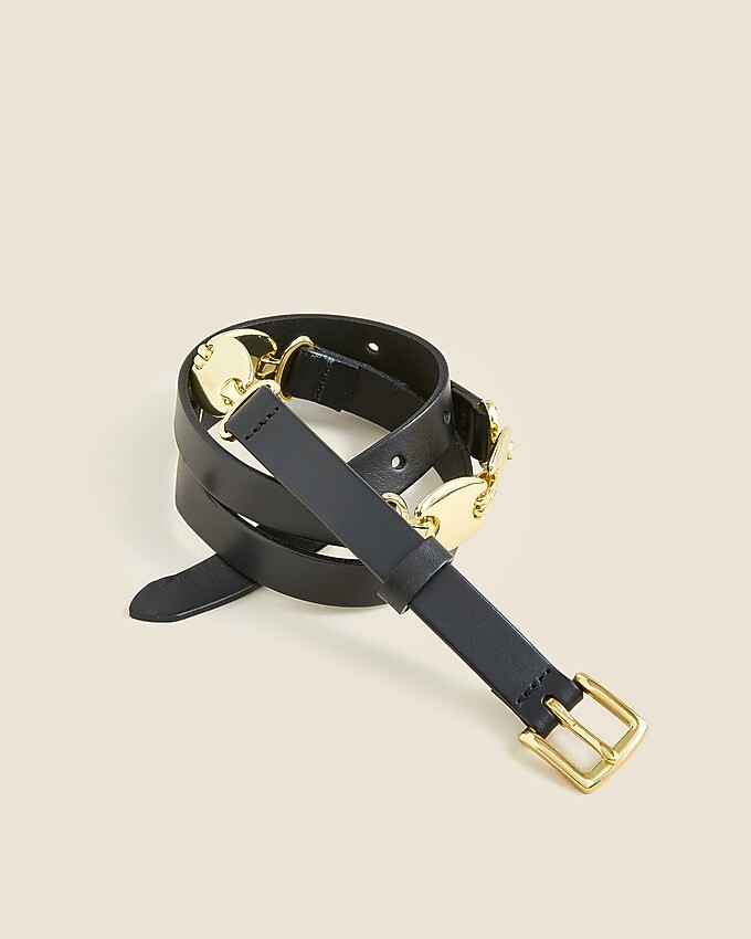 Thin Italian leather belt with gold hardware | J. Crew US