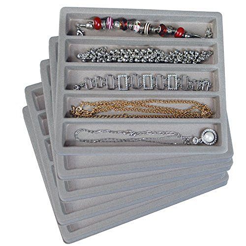 5 Gray 5 Slot 1/2 Size Jewelry Display Tray Inserts | Amazon (US)