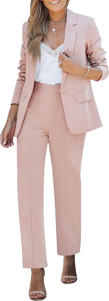 luvamia Women's Two Piece Sets Pants Suits Dressy Business Casual Outfits Professional Blazer Pan... | Amazon (US)