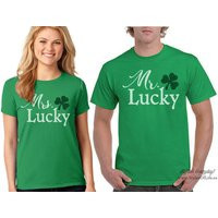 Women's St. Patricks Day Shirt, Mr. & Mrs. Lucky, Couples Shirts, Irish Shamrock, Green Tee, Funny | Etsy (US)