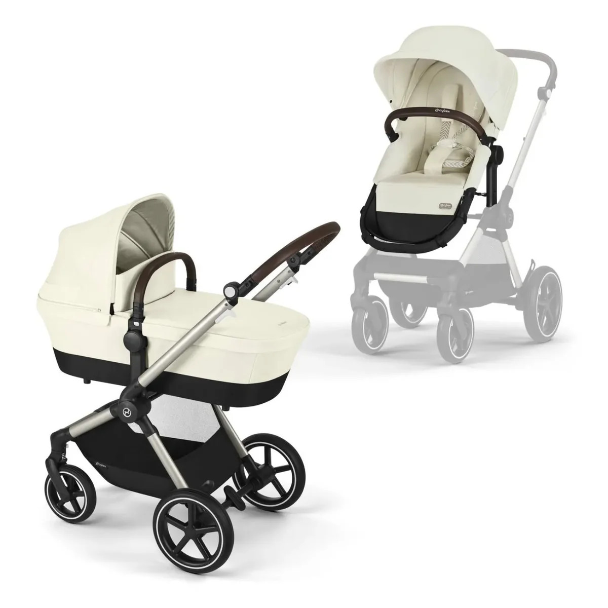 EOS Lux 2-in-1 Stroller- Seashell Beige /Taupe Frame | REBEL (formerly Rebelstork)