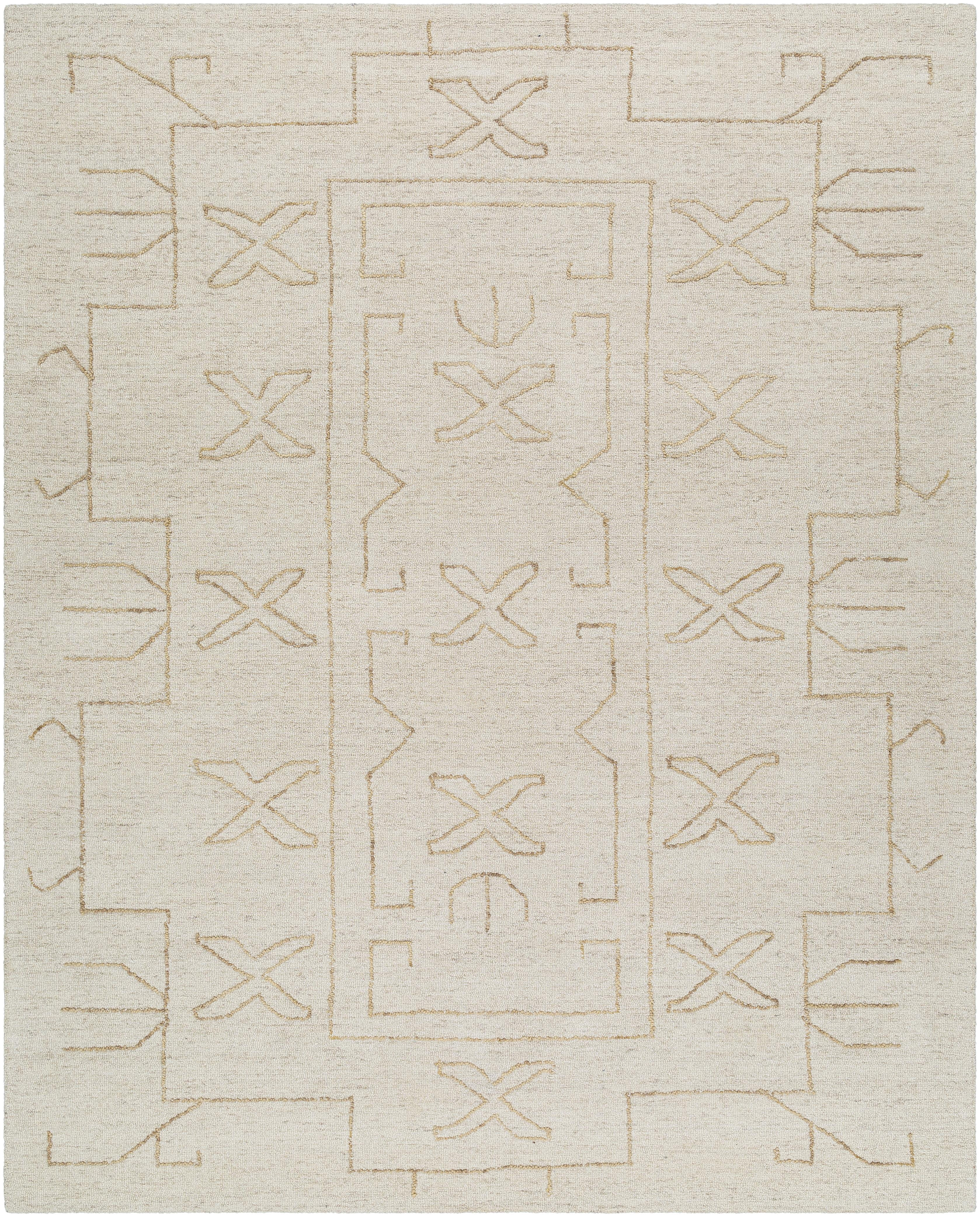 Mark&Day Wool Rugs, 8x10 Deann Modern Ash Area Rug, Ivory Sandstone Beige Carpet for Living Room,... | Walmart (US)