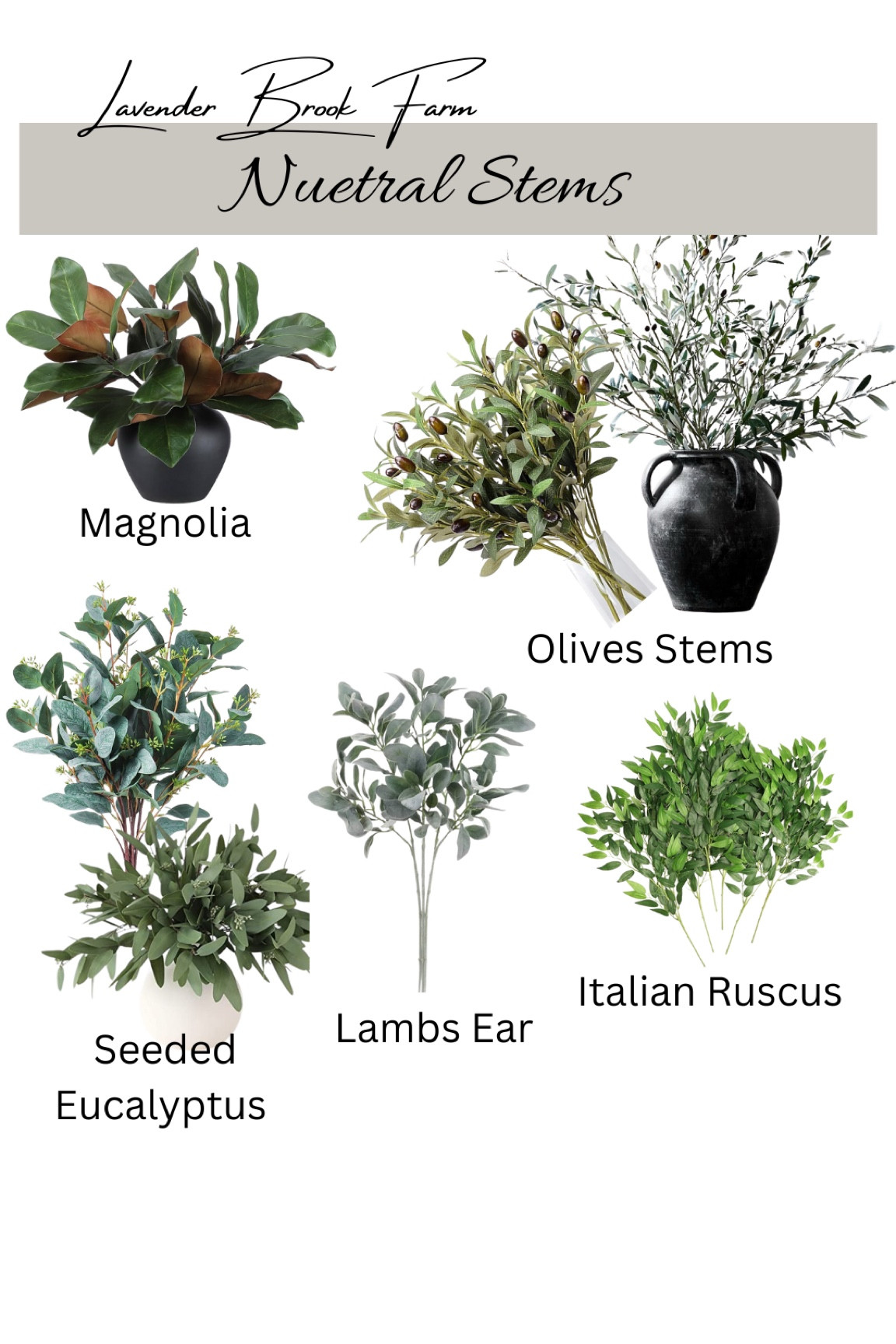 Neutral greenery stems for all year long. 

#LTKHome #LTKSeasonal