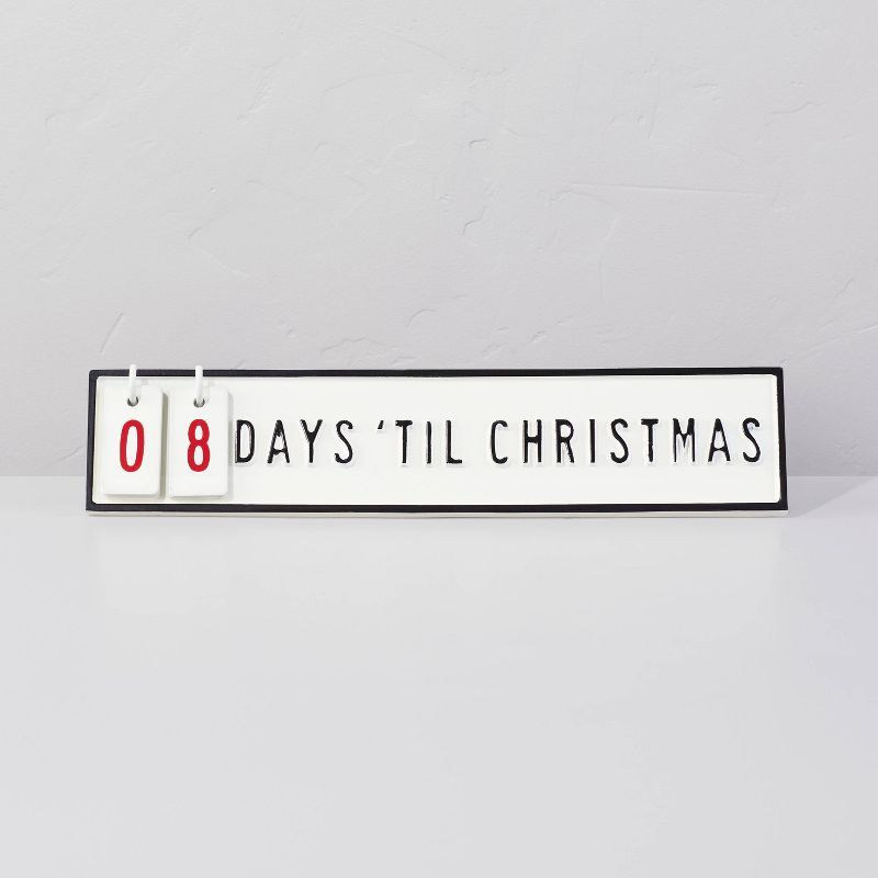 4"x18" Christmas Countdown Tabletop Calendar Cream/Black/Red - Hearth & Hand™ with Magnolia | Target