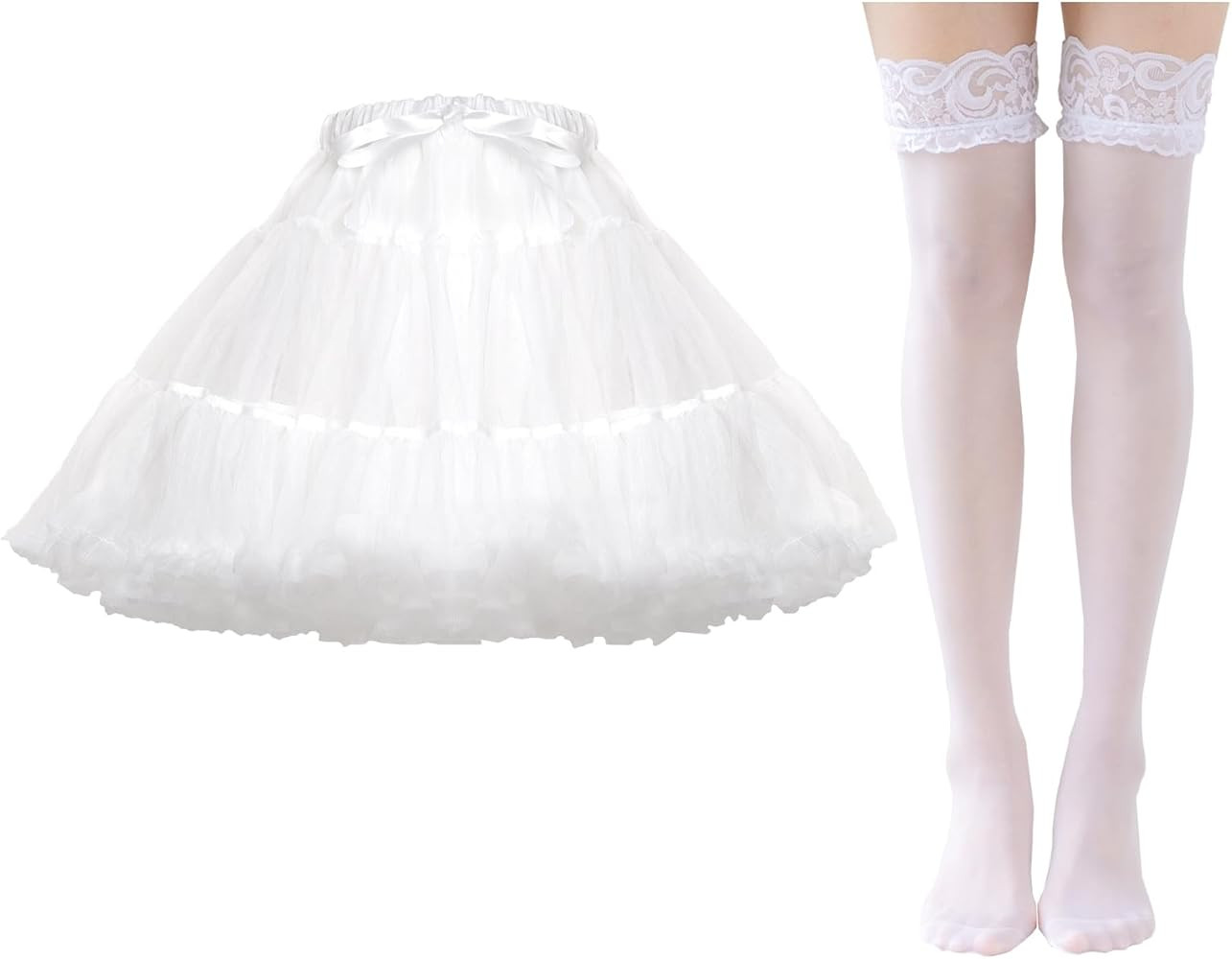 Women's Chiffon Petticoat Elastic Waist skirt Ballet Dance Pettiskirts Underskirt Half Slips Fluf... | Amazon (US)