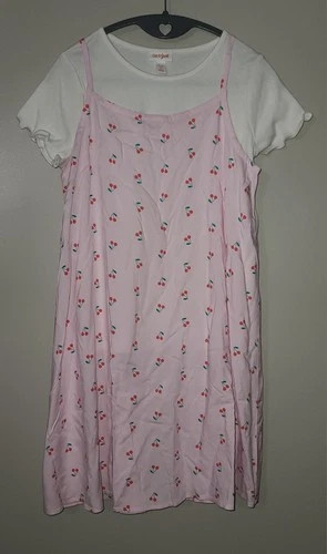 NEW GIRLS CAT & JACK PINK CHERRY DRESS SIZE XL 14 PLUS  | eBay | eBay US