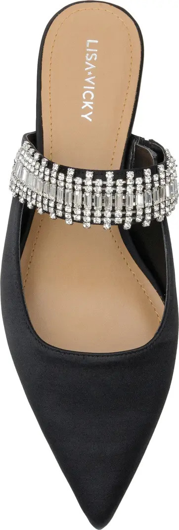 Lisa Vicky Move Crystal Embellished Pointed Toe Satin Flat | Nordstrom | Nordstrom