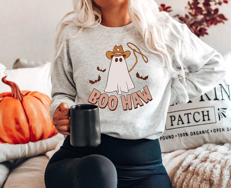 Boohaw Ghost Halloween Crewneck Halloween Sweatshirt - Etsy | Etsy (US)