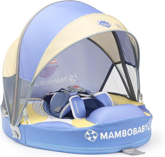 Mambobaby Baby Pool Float with Canopy & Tile, Kalolary Non-Inflatable Baby Swim Float Infant Swim... | Amazon (US)
