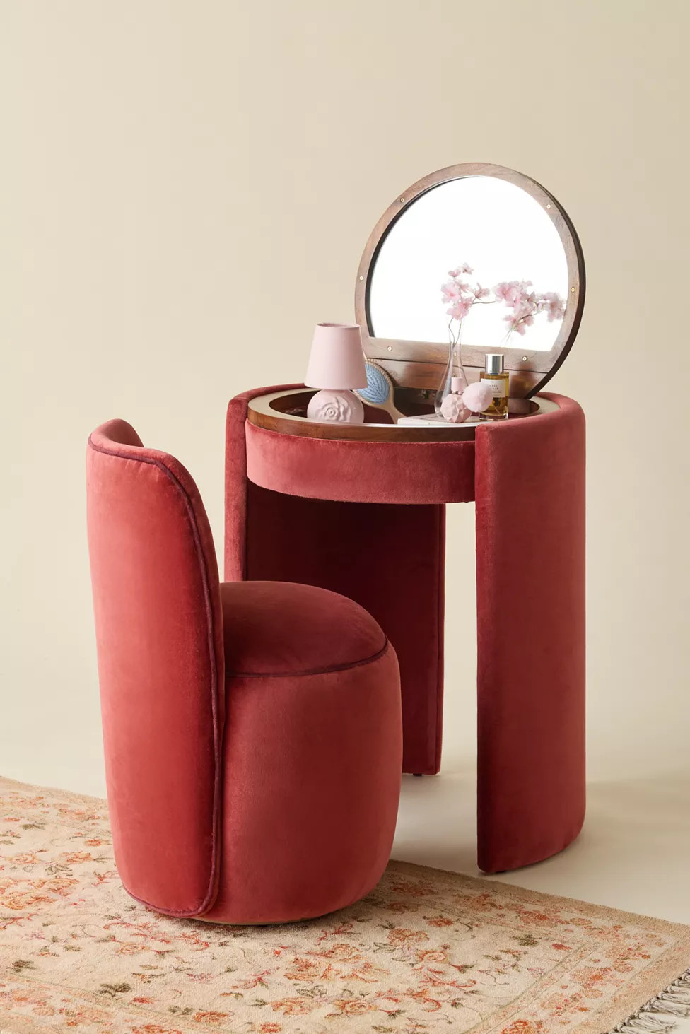 Jane Upholstered Vanity & Stool Set | Urban Outfitters (US and RoW)