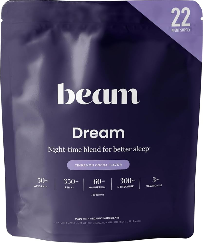 Beam Dream Sleep Powder | Organic | Natural Ingredients | L-Theanine | Magnesium | Calm Support S... | Amazon (US)