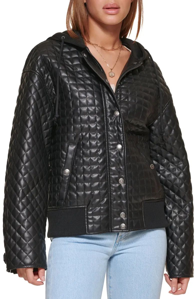 Faux Leather Quilted Hooded Bomber JacketLEVI'S® | Nordstrom