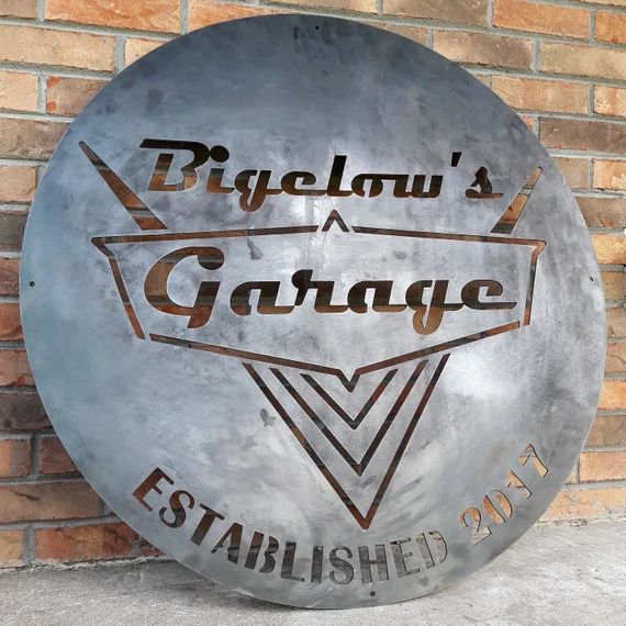 Vintage 1950's Garage Sign  Personalized Metal Wall Art  | Etsy | Etsy (US)