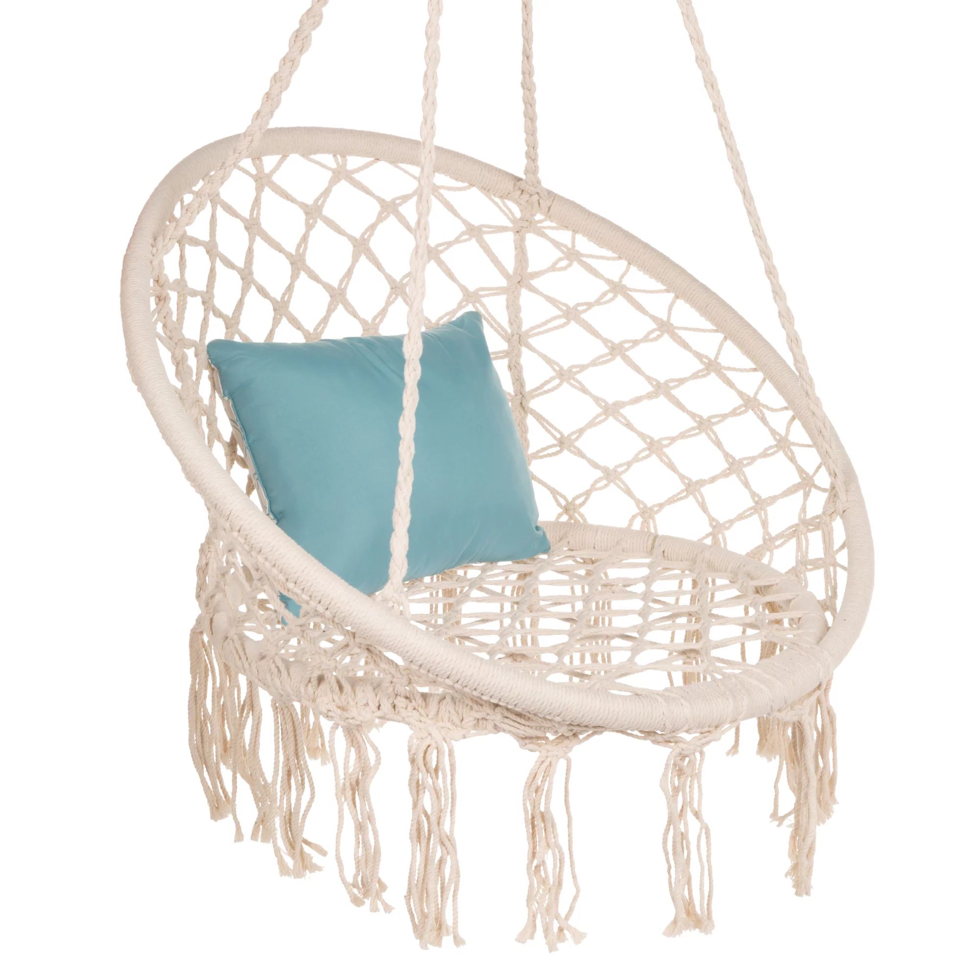 Best Choice Products Handwoven Cotton Macrame Hammock Hanging Chair Swing for Indoor & Outdoor Us... | Walmart (US)