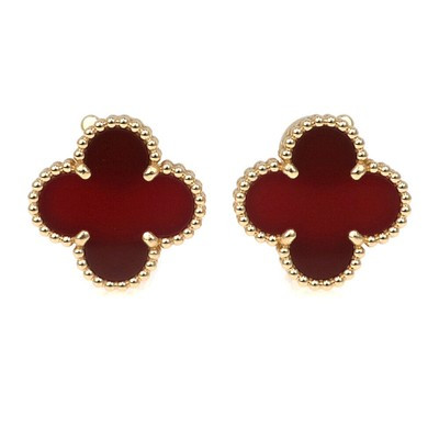 Van Cleef Arpels Vintage Alhambra Earrings Carnelian 18 K 750 Yellow Gold #00247  | eBay | eBay UK