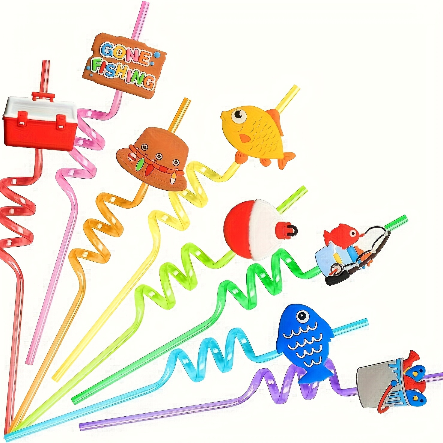resuable fishing party straws summer fishing themed birthday - Temu | Temu Affiliate Program