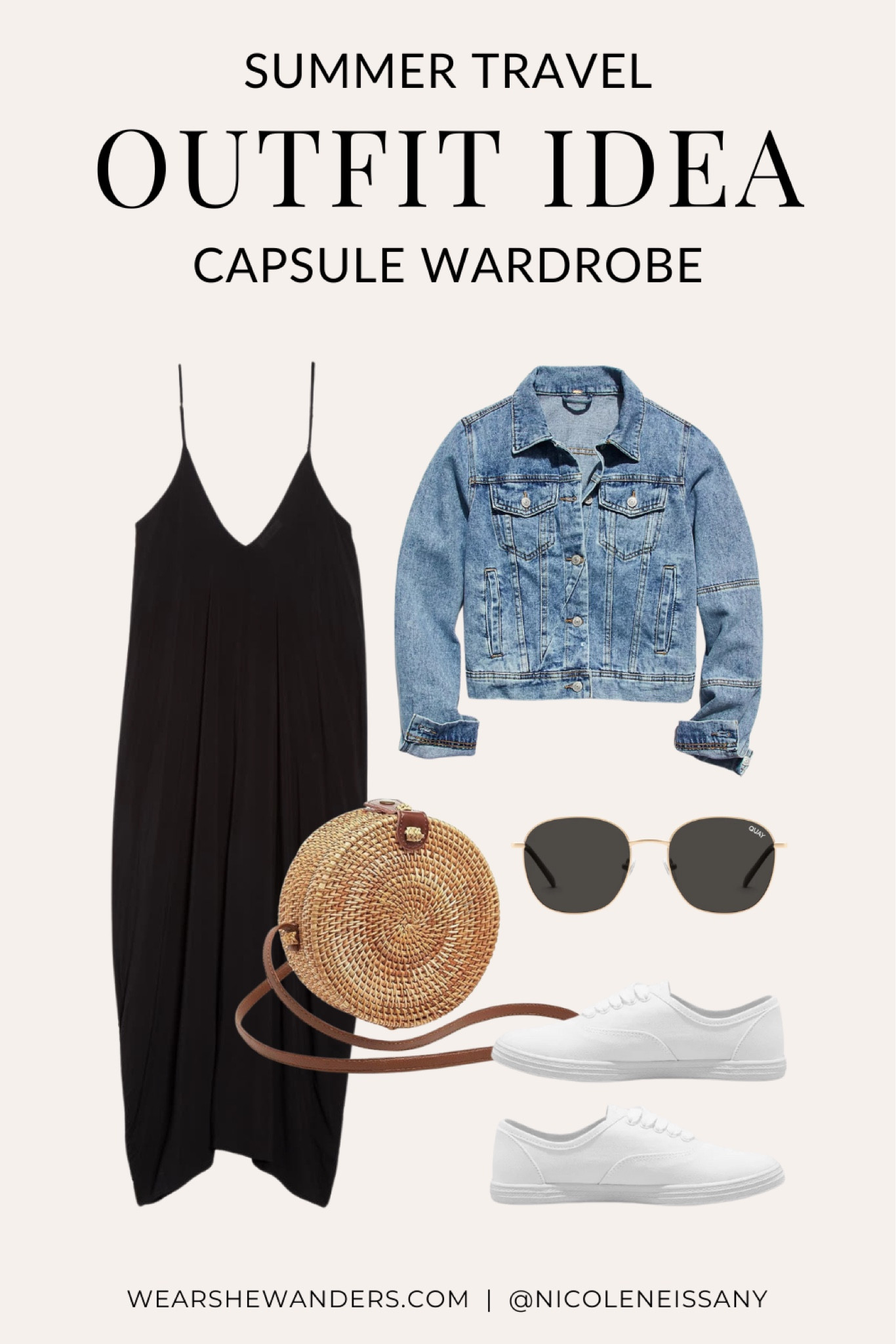 Summer travel capsule wardrobe outfit

// summer travel capsule outfit, vacation outfit, resort wear, travel outfit, summer outfit, spring outfit, beach outfit, pool outfit, resort outfit, casual outfit, denim jacket, maxi dress, summer dress, coverup dress, cover up dress, swim cover up, swim coverup, swimsuit cover up, swimsuit coverup, round sunglasses, round rattan bag, canvas sneakers, white sneakers, Amazon fashion, DIFF eyewear, Revolve, Abercrombie, Wear She Wanders, wearshewanders.com, Nicole Neissany (4.11)

#LTKitbag #LTKSeasonal #LTKtravel #LTKshoecrush #LTKfindsunder50 #LTKstyletip #LTKfindsunder100 #LTKsalealert