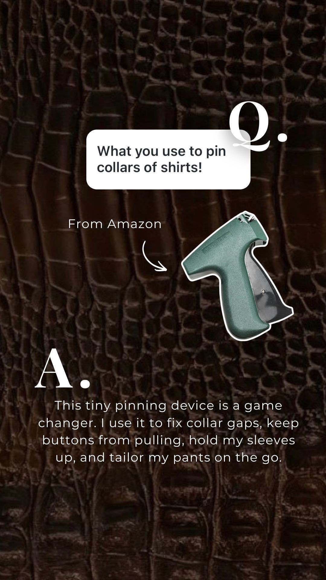 This tiny pinning device is GAME CHANGER! I use it to fix collars, sleeves, buttons, anything you can think of. It’s also really affordable. 



#LTKHome #LTKSaleAlert #LTKmomlife