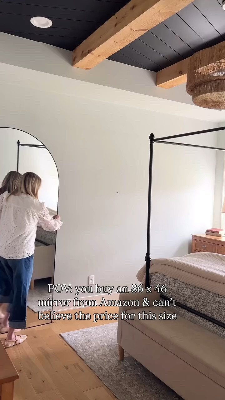 This mirror is HUGE! I’m 5’10 for scale reference and I’ve never had a mirror this tall!!! There’s currently a $220 coupon to clip as well! And the next size smaller (81 x 41) is currently on sale for under $200!! 

#LTKHome #LTKSaleAlert

