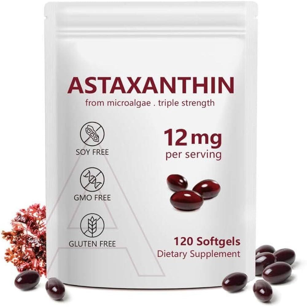 Astaxanthin 12mg, 120 Softgels, 4 Month Supply, Premium Astaxanthin Antioxidant Supplements with ... | Amazon (US)