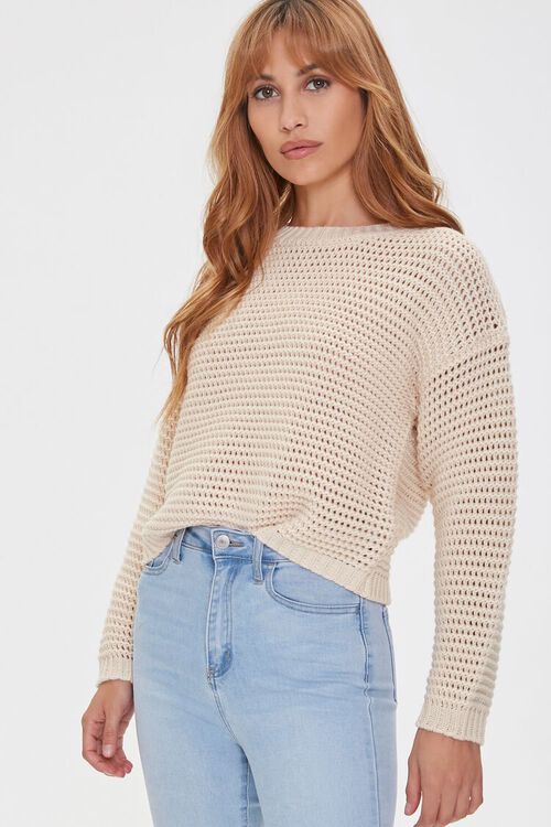 Cropped Open-Knit Sweater | Forever 21 (US)