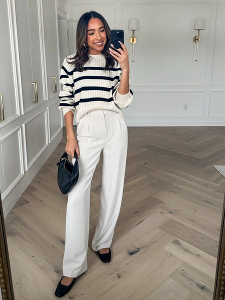 Spring capsule wardrobe: trousers 🤍 wearing size small sweater and size 2 long trousers, shoes fit tts 


Spring outfit 
Spring essentials
Closet staples
Closet essentials


#LTKSeasonal #LTKstyletip #LTKfindsunder100
