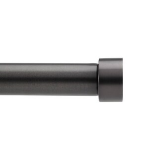 Umbra Cappa 1-inch Curtain Rod (120to180 - Black Finish/Grey Finish/Brushed - Black) | Bed Bath & Beyond