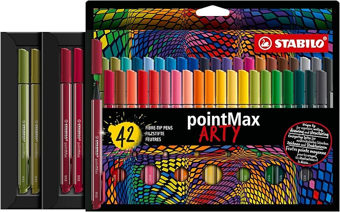 STABILO pointMax ARTY - Stylo feutre - Etui carton x 42 feutres pointe moyenne - Gamme ARTY | Amazon (FR)