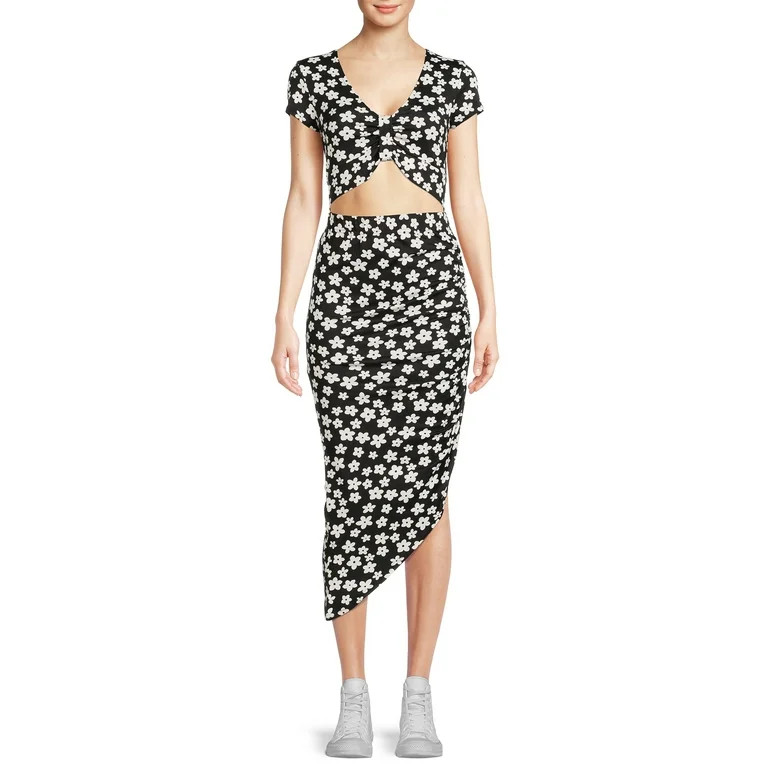 No Boundaries Junior's Asymmetrical Skirt Set, 2-Piece | Walmart (US)