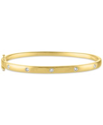 Diamond Dot Station Bracelet (1/10 ct. t.w.) in 14k Gold-Plated Sterling Silver - Gold-Plated Sterling Silver | Macy's
