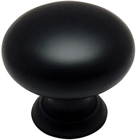 10 Pack - Cosmas 4950FB Flat Black Cabinet Hardware Round Mushroom Knob - 1-1/4" Diameter | Amazon (US)