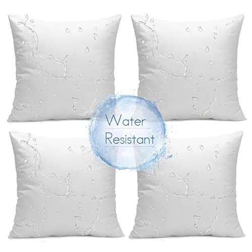 Ashler 18 x 18 Outdoor Pillow Inserts Set of 4 Water Resistant Throw Pillow Inserts Made in USA Hypo | Amazon (US)