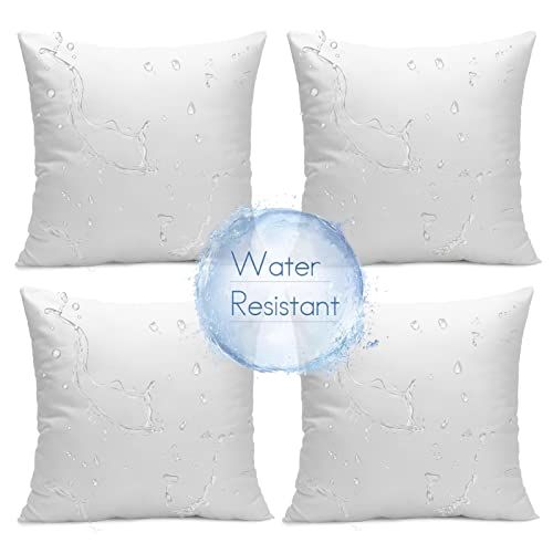 Ashler 18 x 18 Outdoor Pillow Inserts Set of 4 Water Resistant Throw Pillow Inserts Made in USA Hypo | Amazon (US)