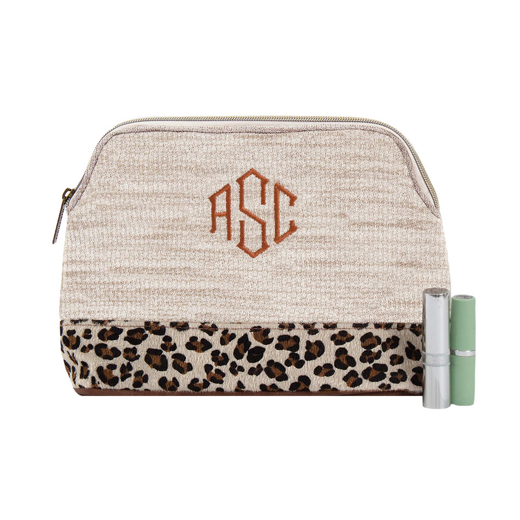 Monogrammed Leopard Cosmetic Case | Marleylilly